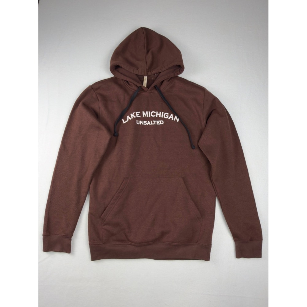 Momentum Outfitters Lake Michigan Unsalted Hoodie Brown Graphic Sweatshirt Small